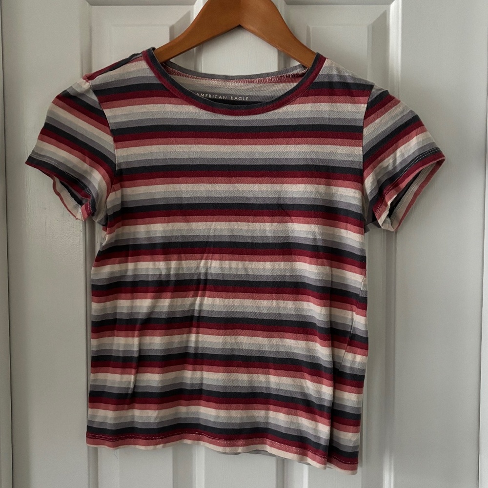 American Eagle striped baby tee